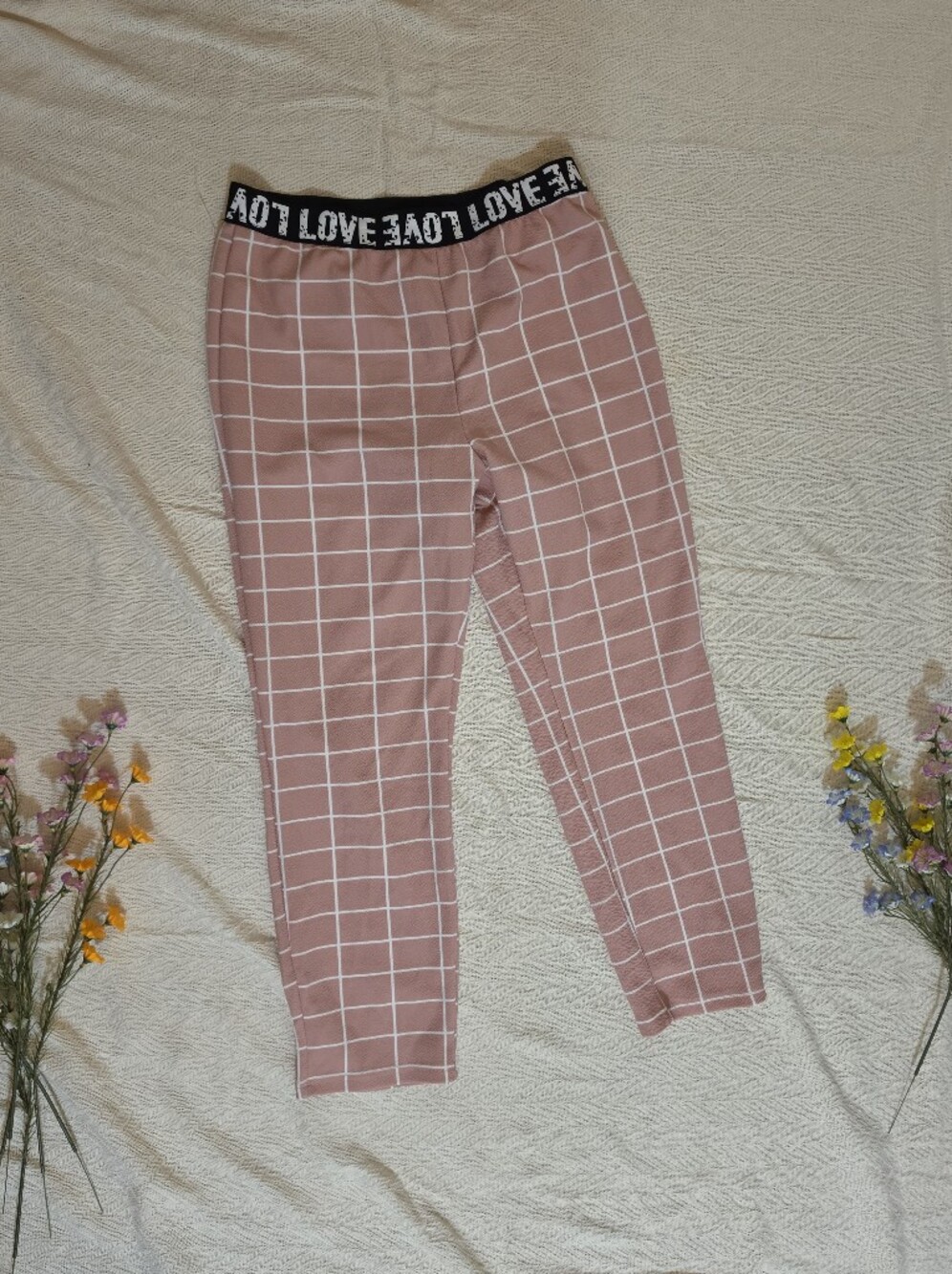 Pink And White Leggings